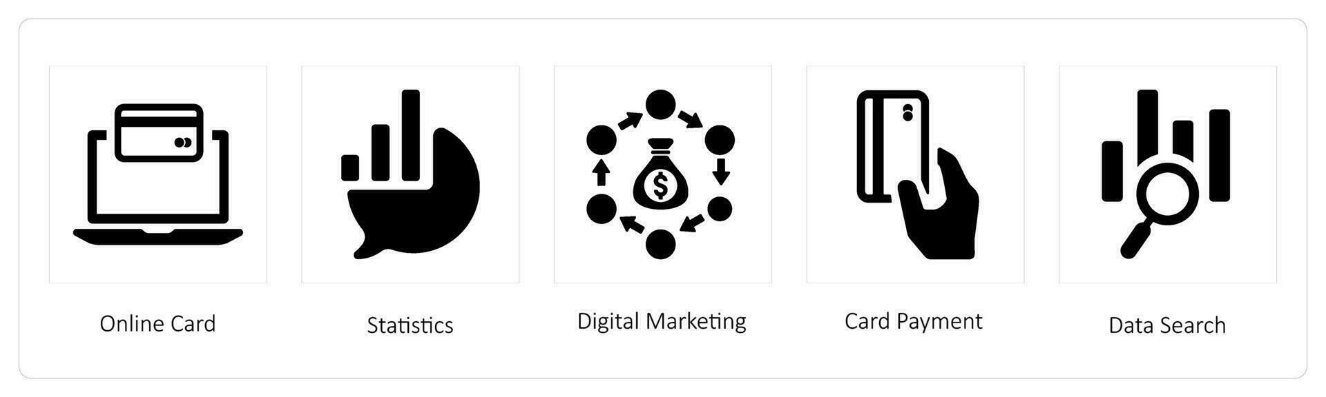 Online Card, Statistics, Digital Marketing vector