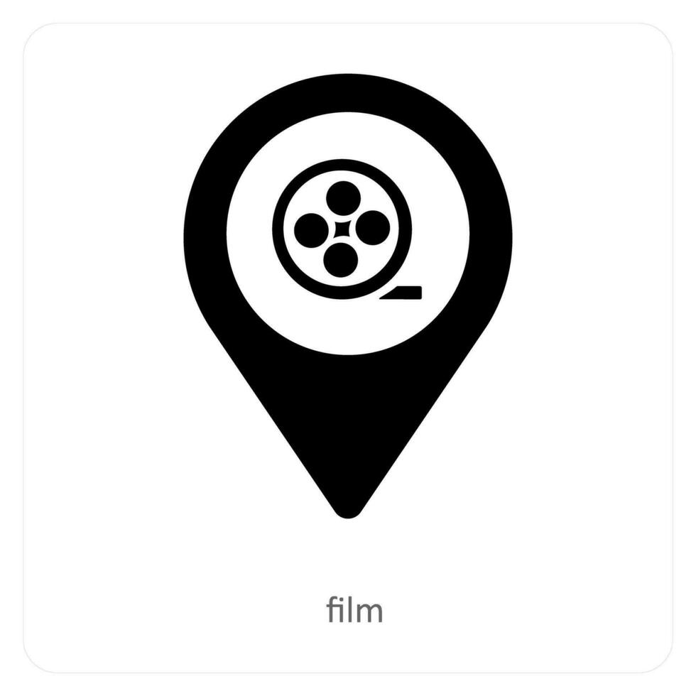 Film location and location icon concept vector