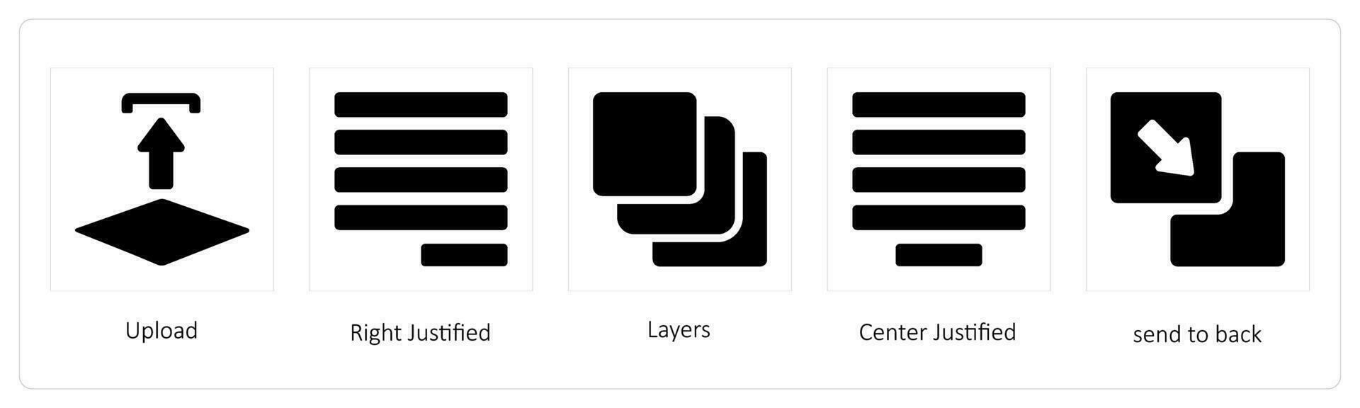 Upload, Right Justified, Layers vector