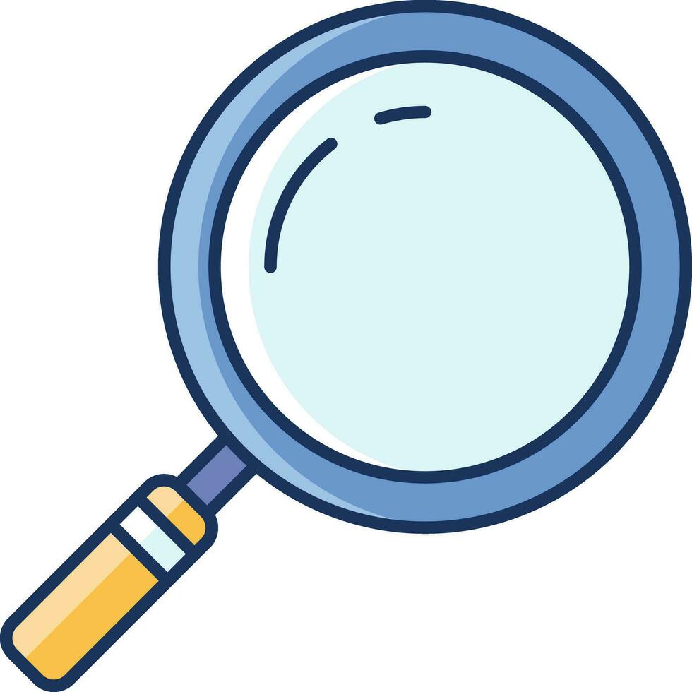 color lineal magnifying glass vector