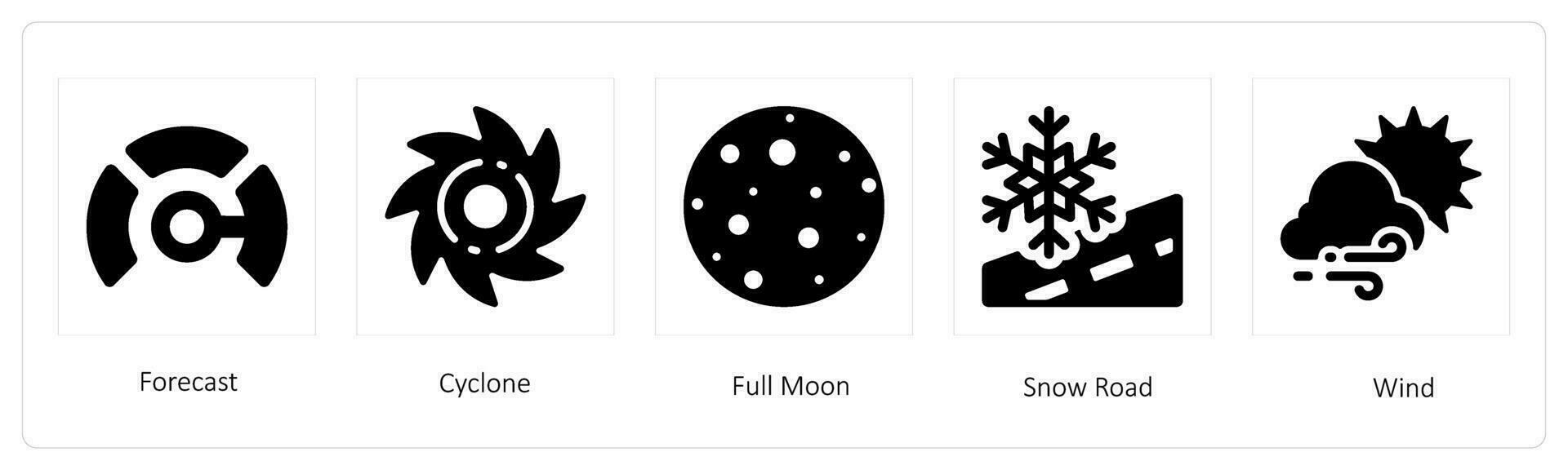 forecast, cyclone and full moon vector