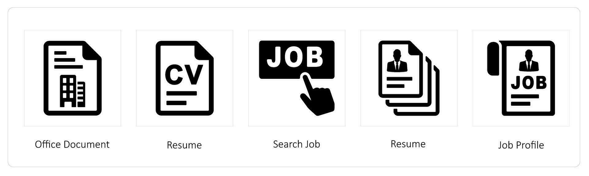 Office Document, Resume, search job vector