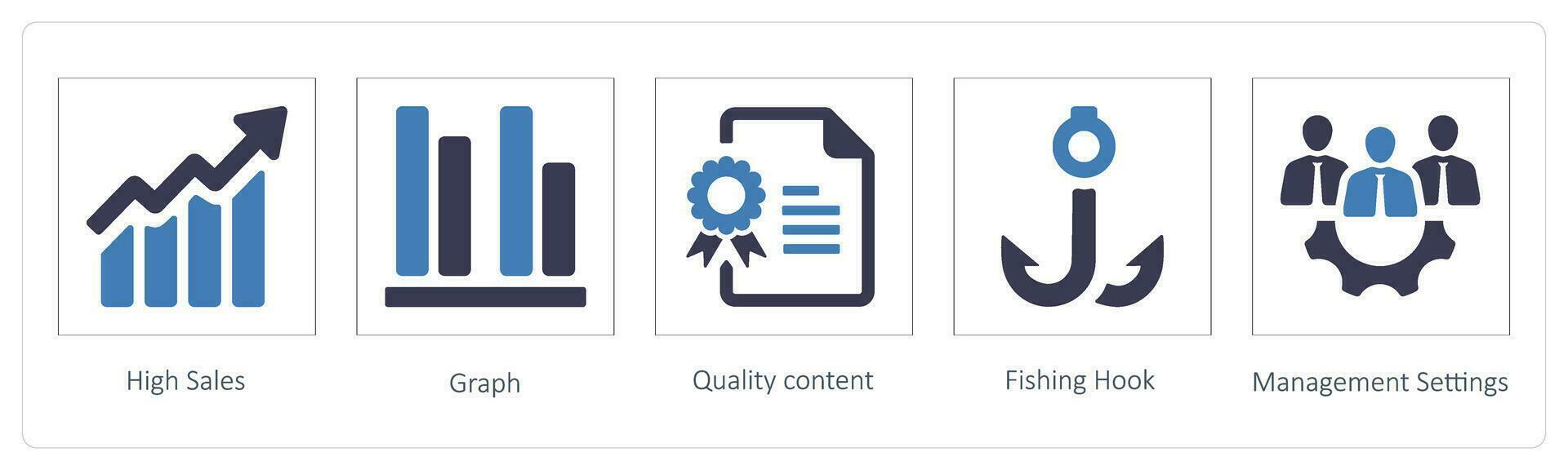 High Sales, Graph, Quality content vector