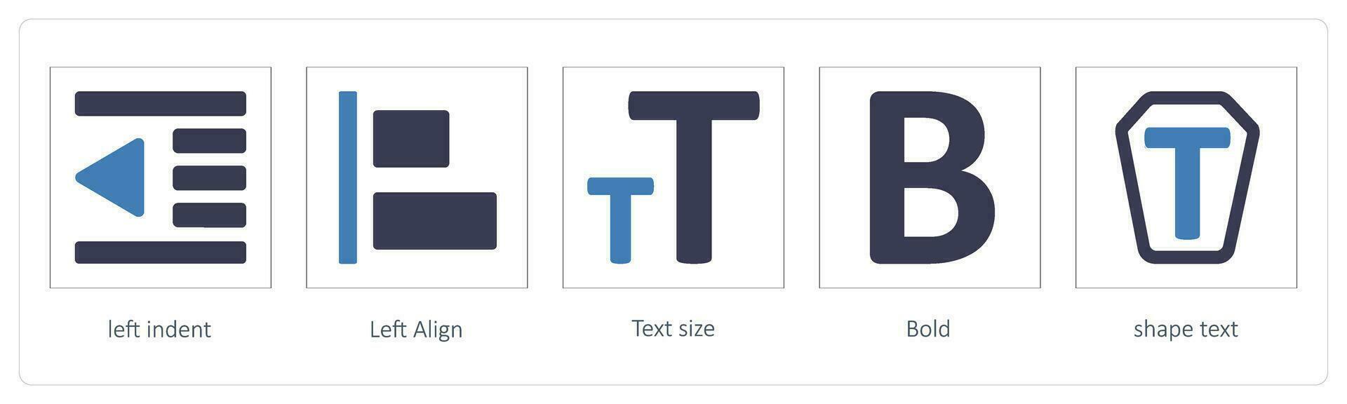 left indent, Left Align, Text size vector