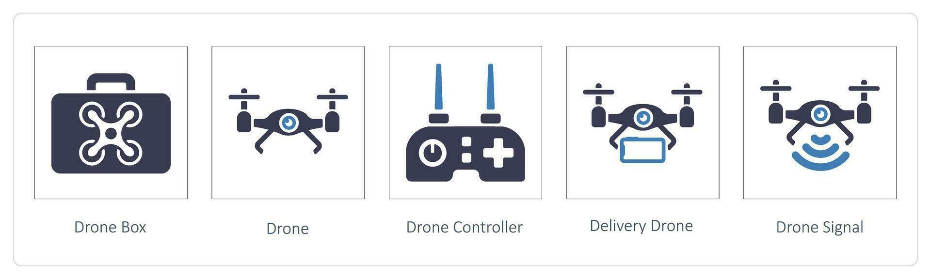 Drone Box, drone and Drone Controller vector