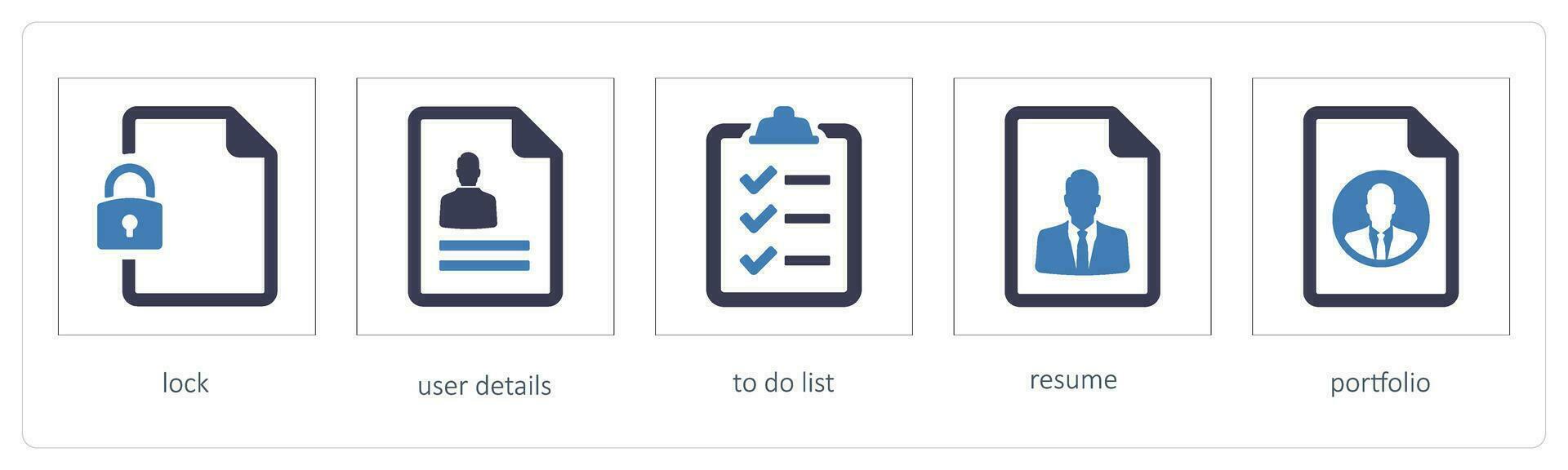 lock, user details, to do list vector