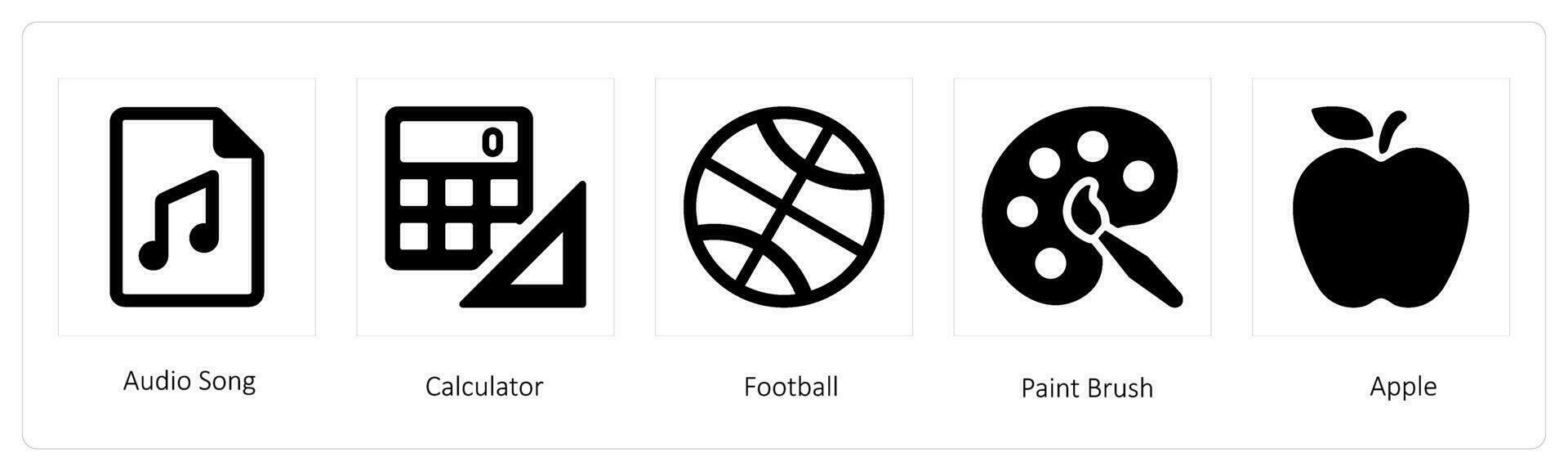 audio song, calculator and football vector