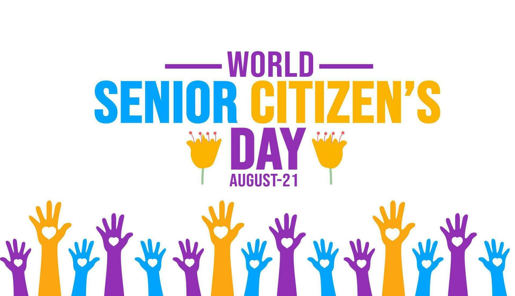 World Senior Citizens Day background template. Holiday concept. background, banner, placard, card, and poster design template with text inscription and standard color. vector illustration.