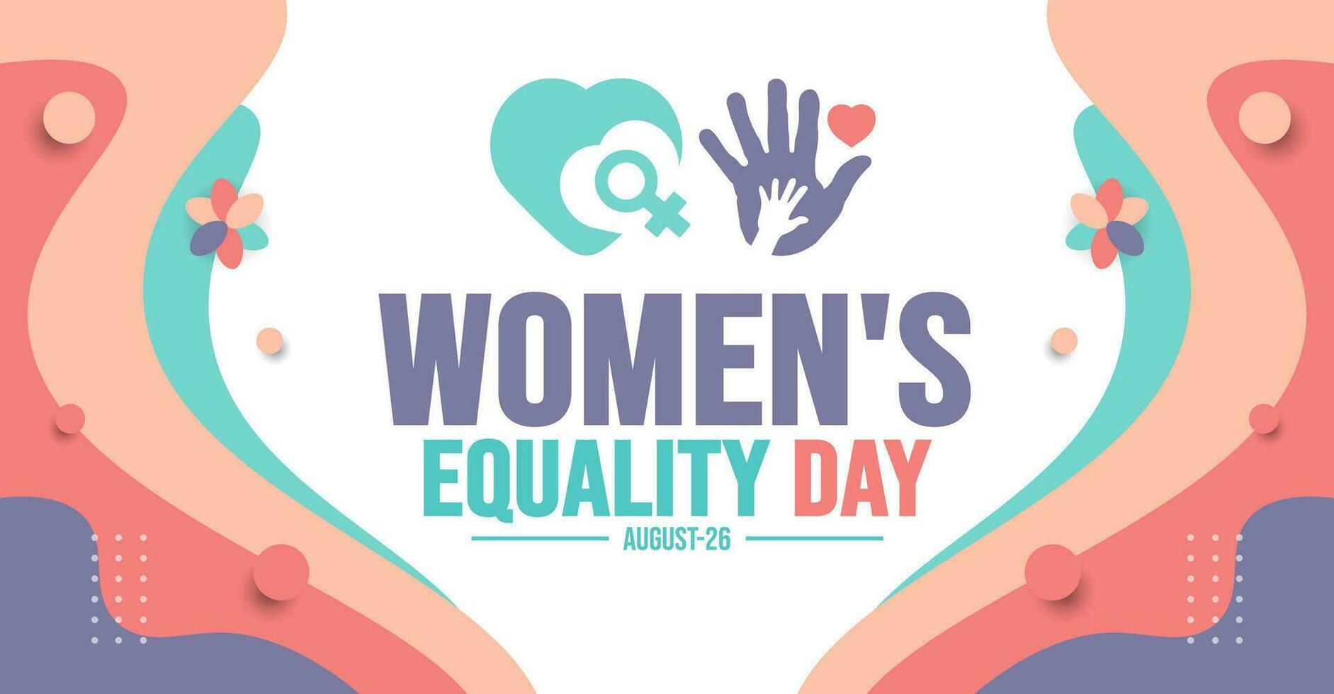 Women Equality Day background template. Holiday concept. background, banner, placard, card, and poster design template with text inscription and standard color. vector illustration.