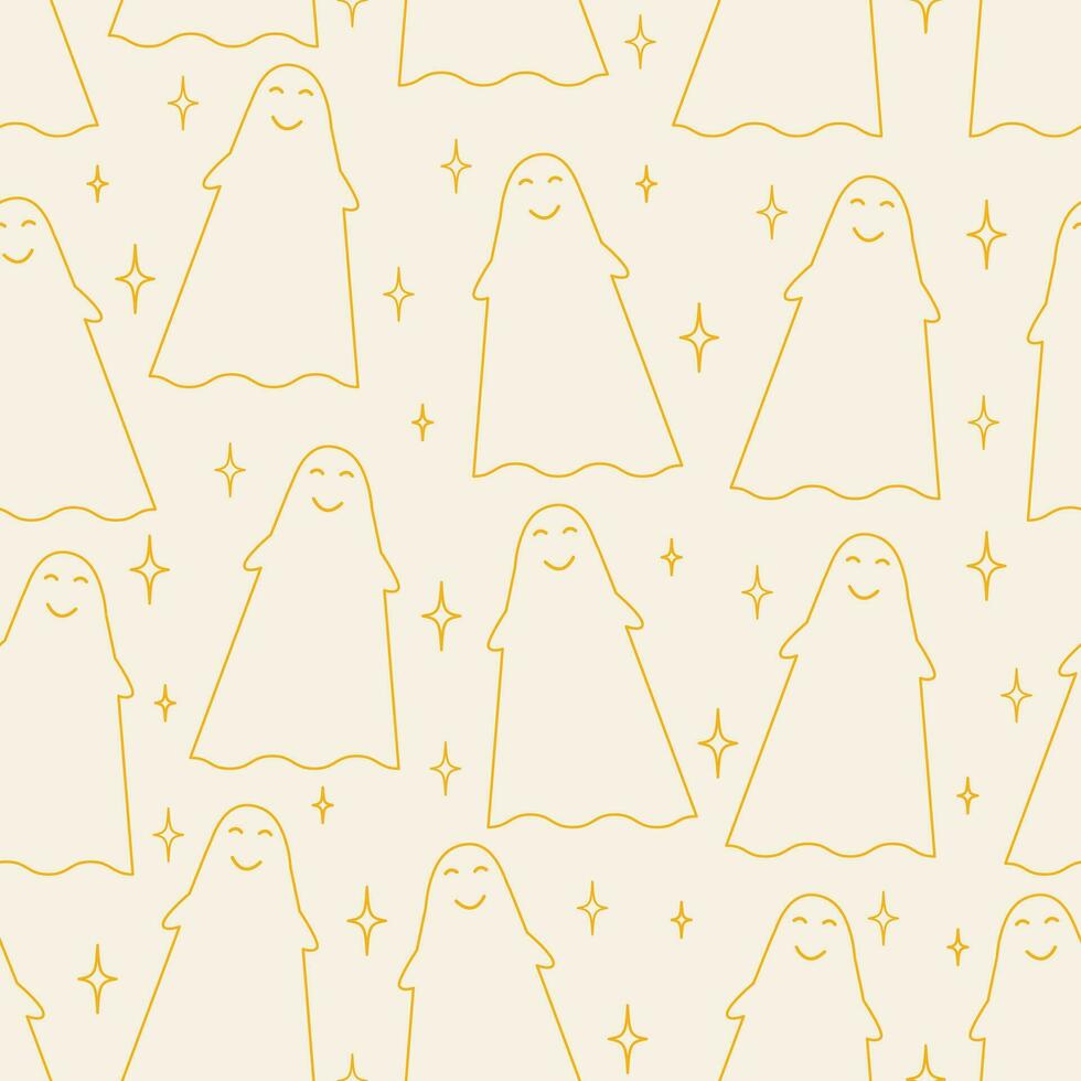 Seamless pattern vector Halloween ghost illustration