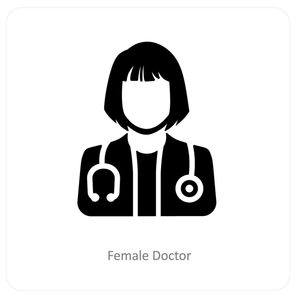 hembra médico y cirujano icono concepto vector