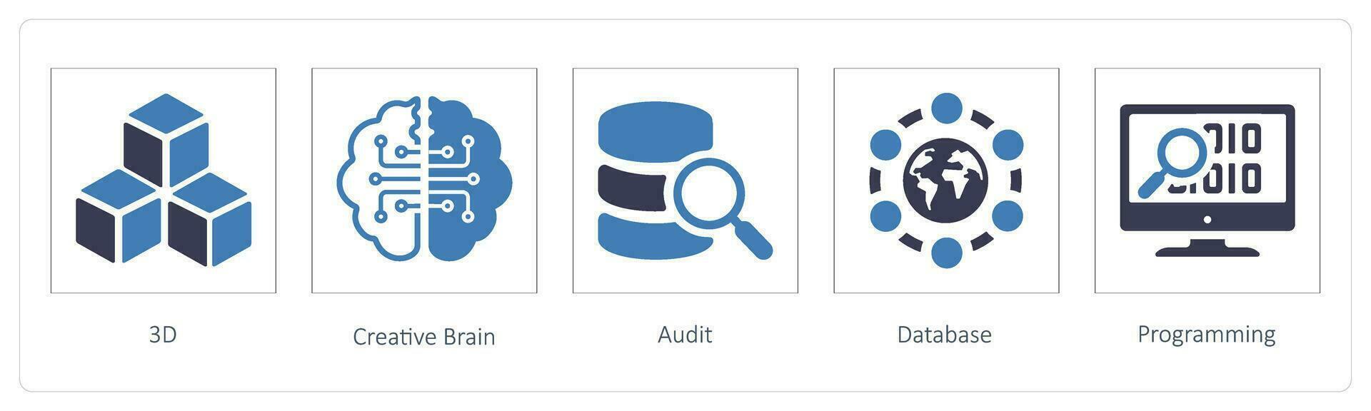 3d, creative brain and audit vector
