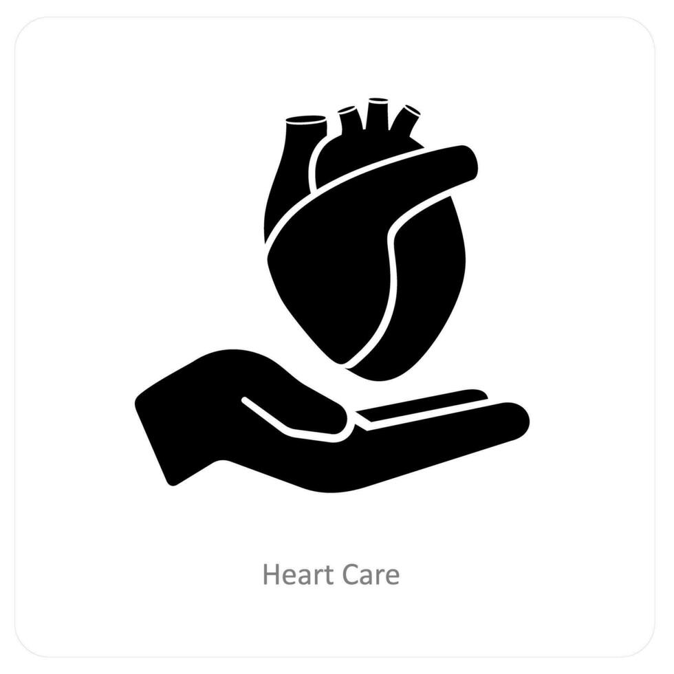 corazón cuidado y médico icono concepto vector