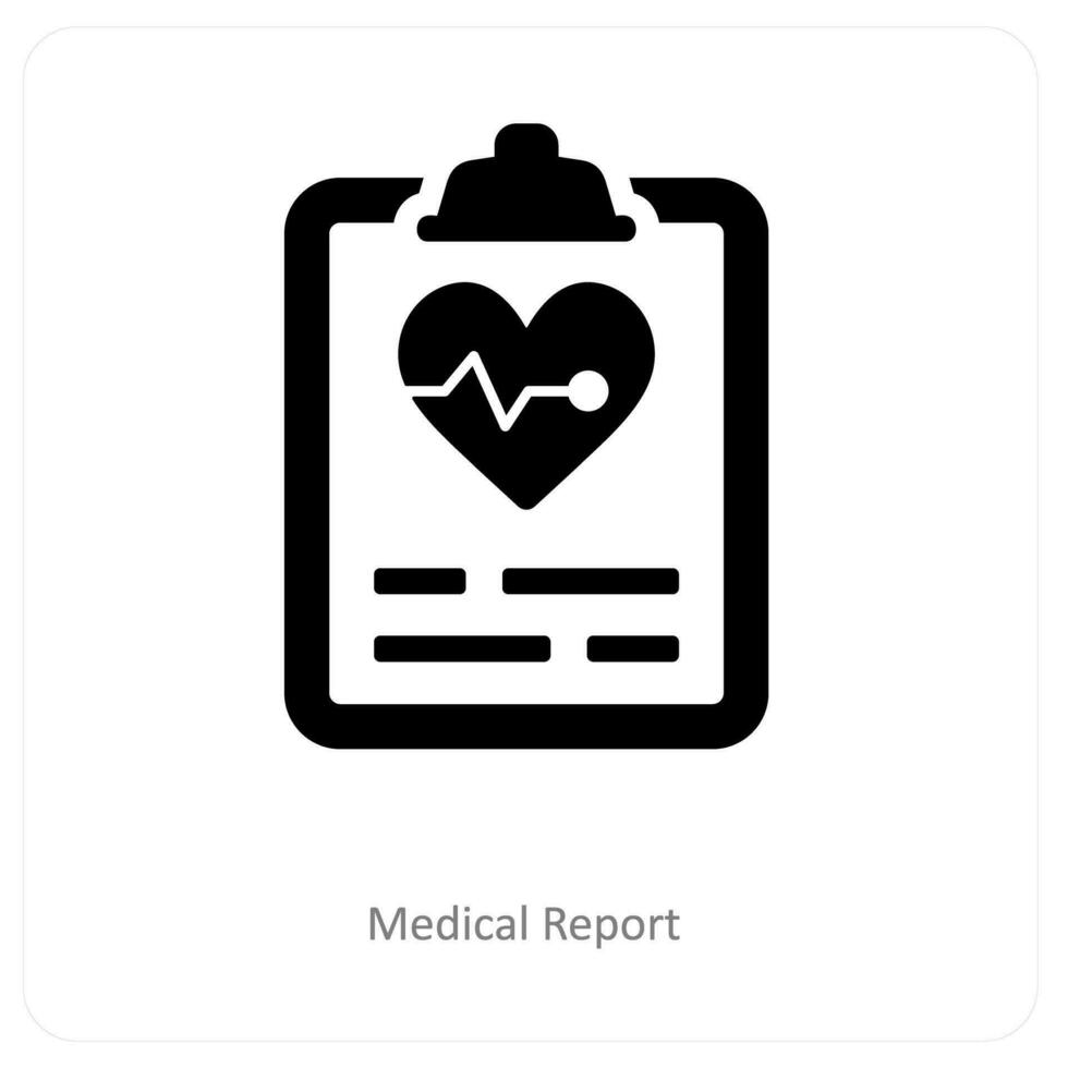 médico reporte y médico icono concepto vector