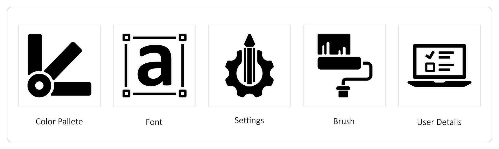 Color Pallete, Font and Settings vector