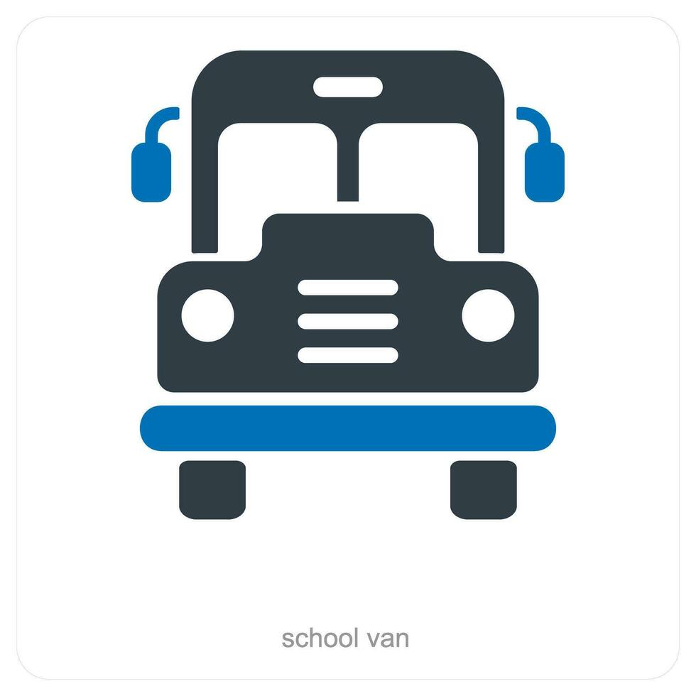 School Van and bus icon concept vector