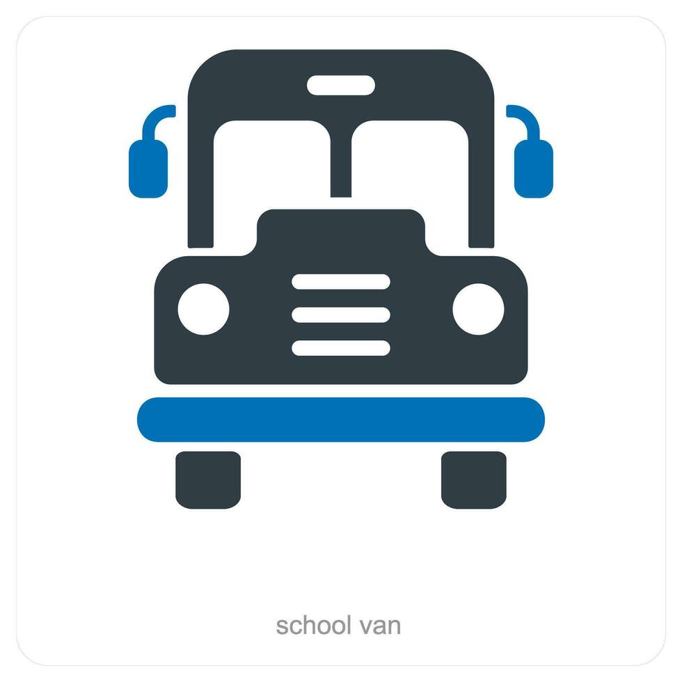 School Van and bus icon concept vector