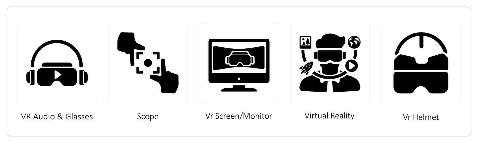 VR Audio and Glasses and scope vector