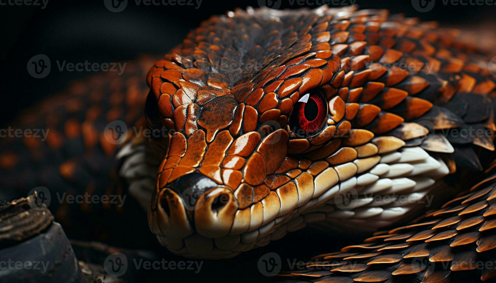 Animal eye looking, reptile scale pattern, dangerous viper in tropical  rainforest generated by AI 26436561 Stock Photo at Vecteezy