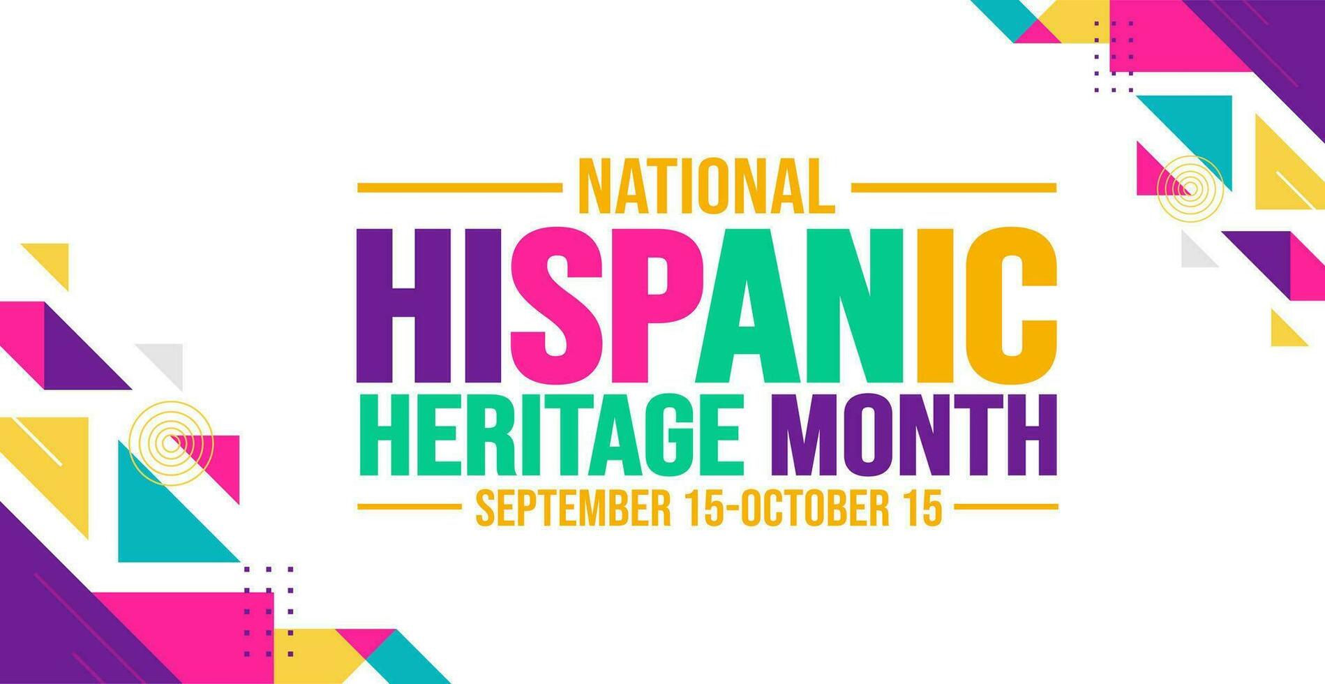 National Hispanic Heritage Month celebration colorful background, typography, banner, placard, card, and poster design template. is annually celebrated from September 15 to October 15 in the USA. vector