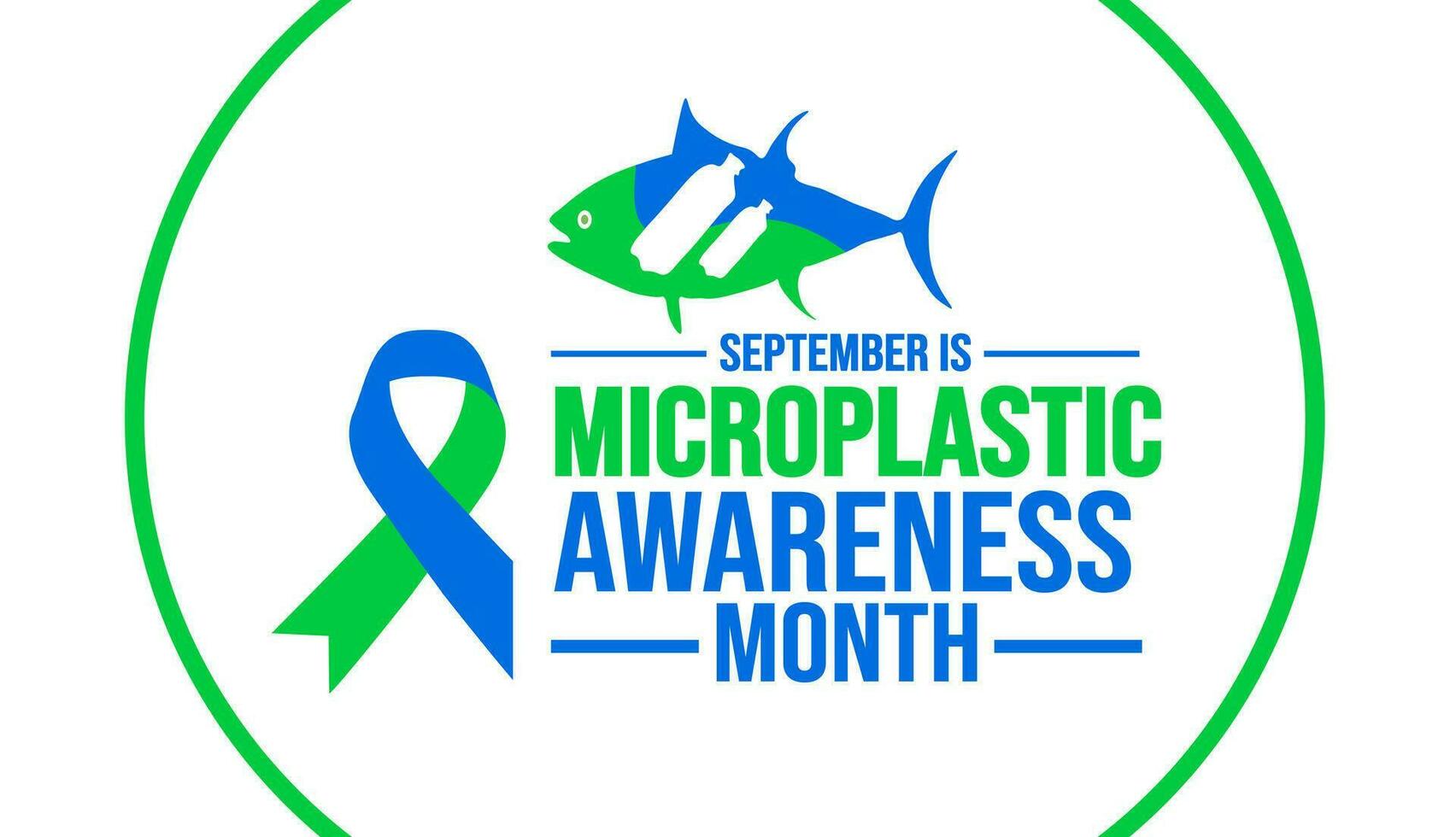 September is Microplastic Awareness Month background template. Holiday concept. background, banner, placard, card, and poster design template with text inscription and standard color. vector