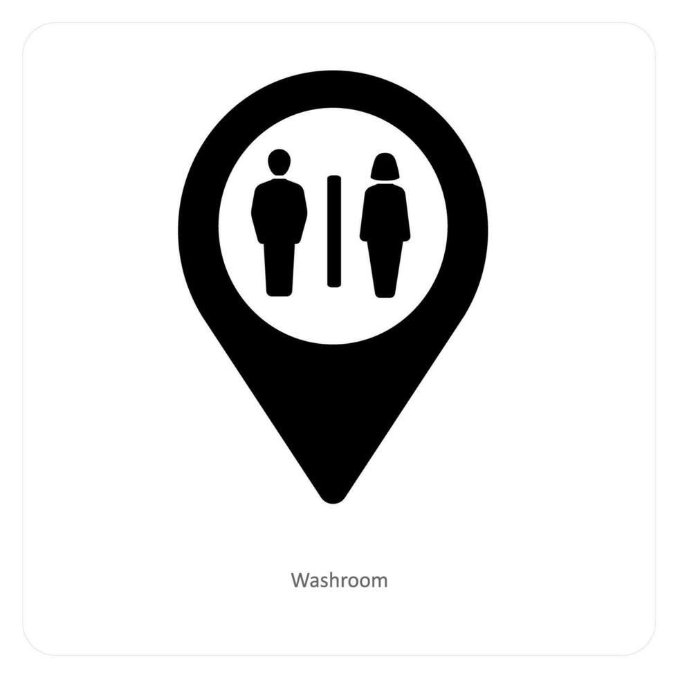 Washroom and location icon concept vector