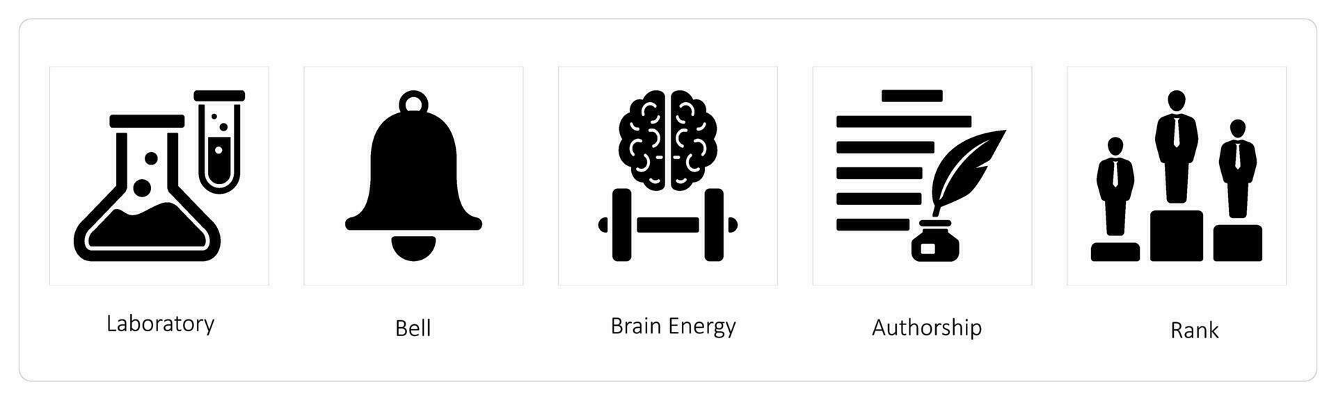 laboratory, bell and brain energy vector