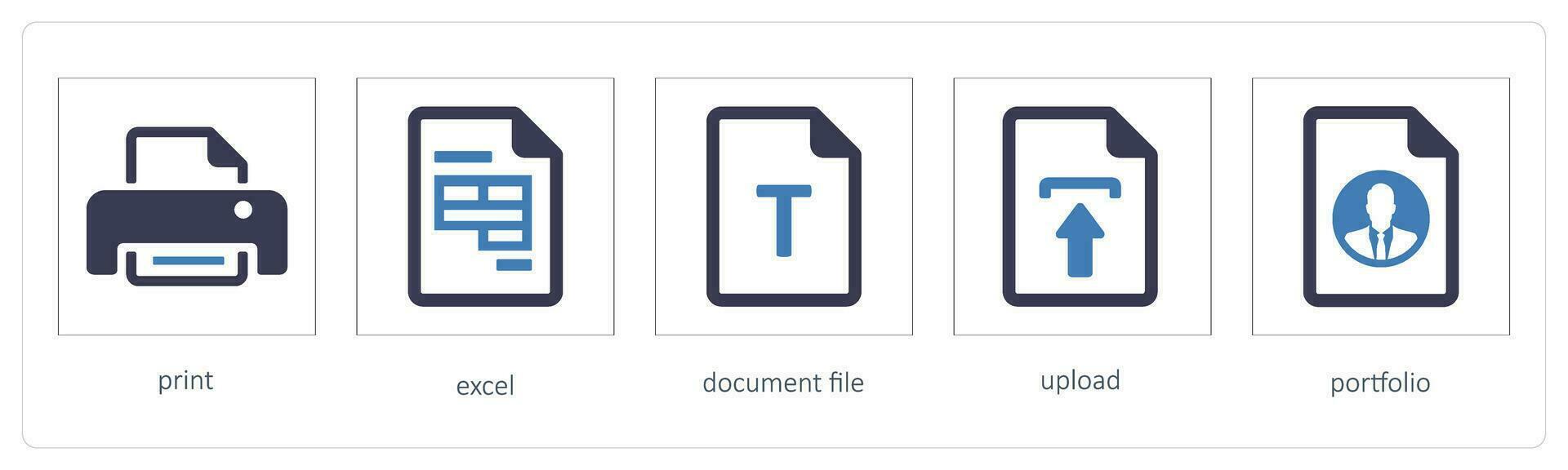 print, excel, document file vector