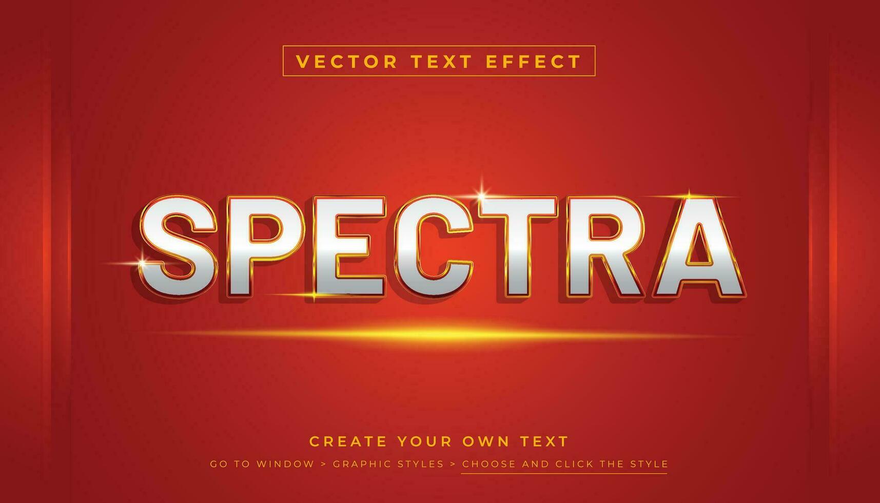 Editable vector 3D special sale spectra text effect. White gold text graphic style on red background