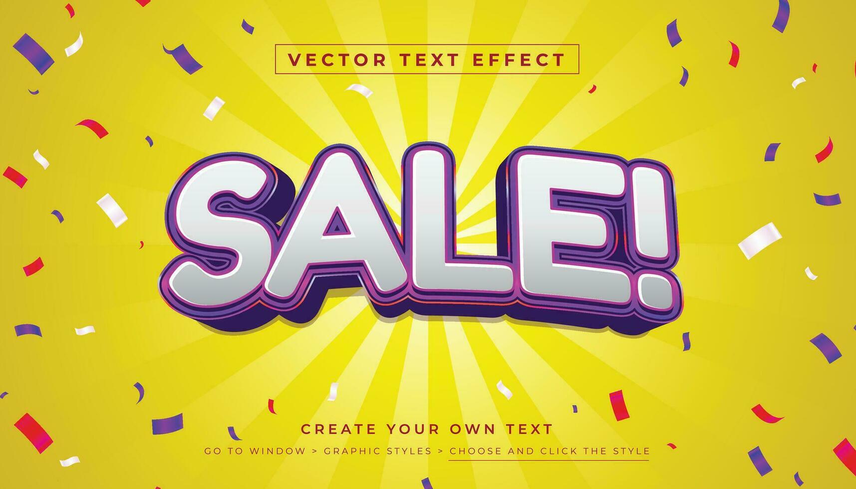 Editable vector 3D special sale text effect. Promotion discount graphic style on yellow background