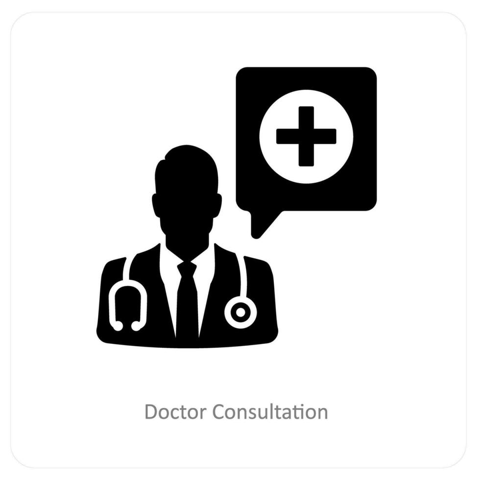 doctor consultation and discussion icon concept vector