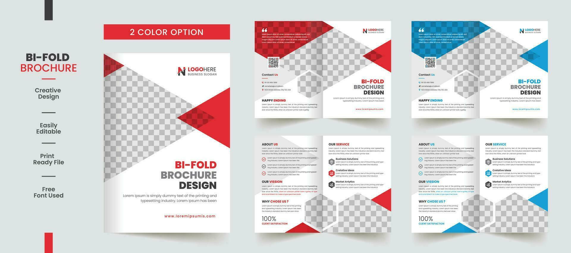 Clean Corporate bifold brochure template premium style with modern style and clean concept use for business proposal and business profile vector