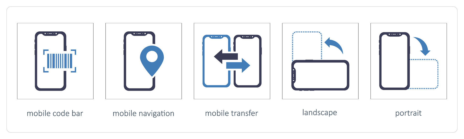 mobile code bar, mobile navigation 26451969 Vector Art at Vecteezy