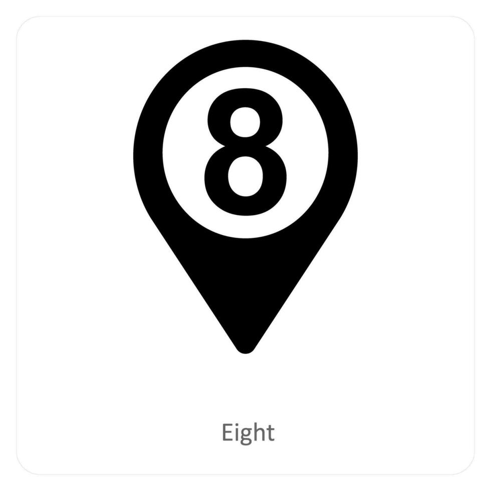 eight and location icon concept vector