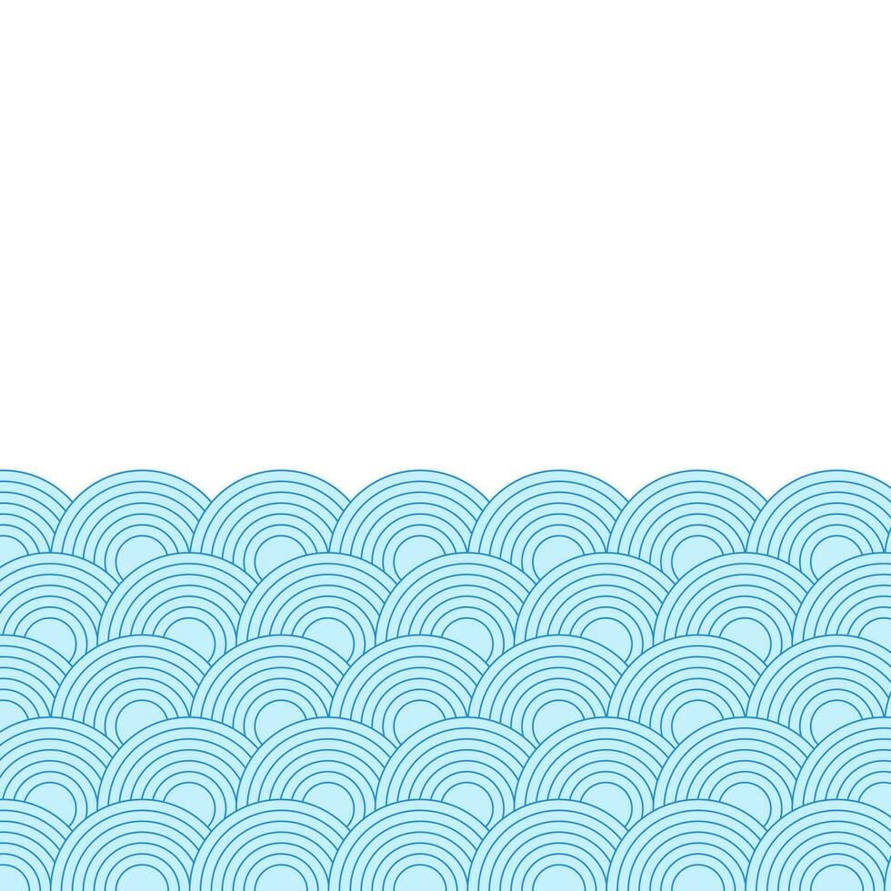 Swirling sea waves decorative frame, Vector design template, Abstract water waves