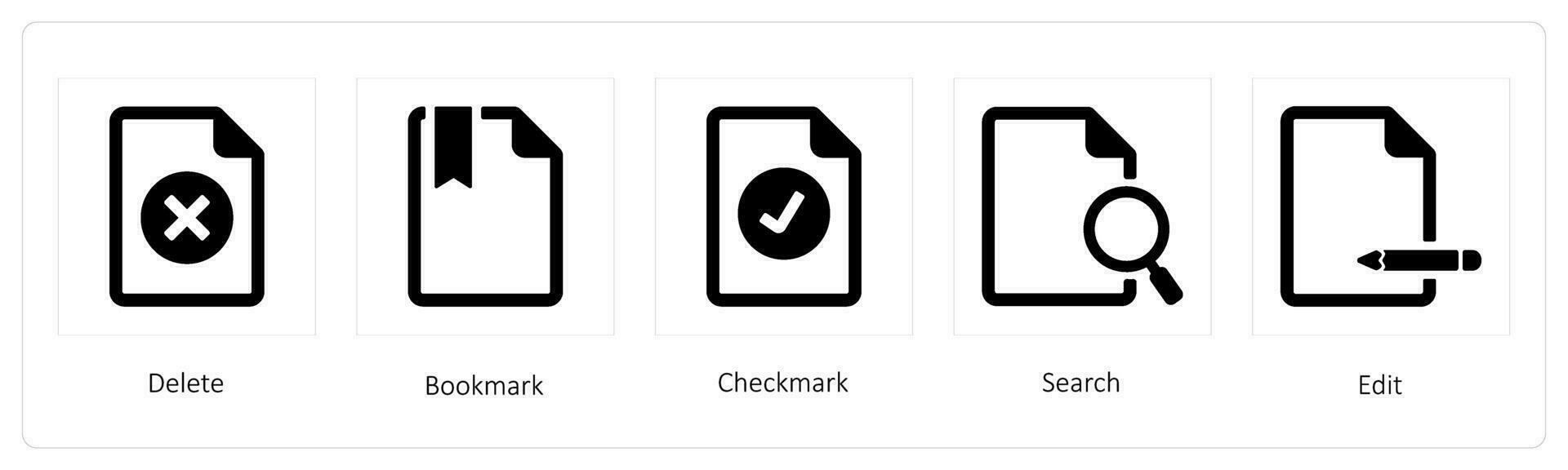 Delete, bookmark, Checkmark vector