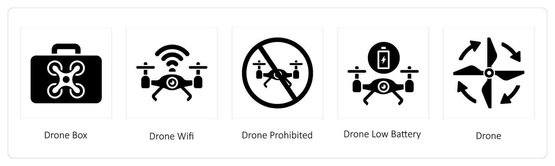 Drone Box, Drone Wifi and Drone Prohibited vector