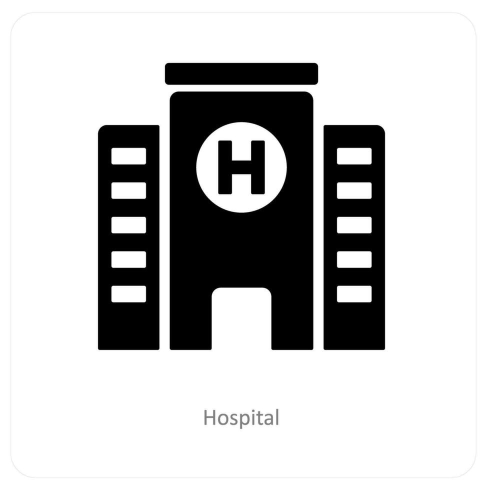 hospital and building icon concept vector