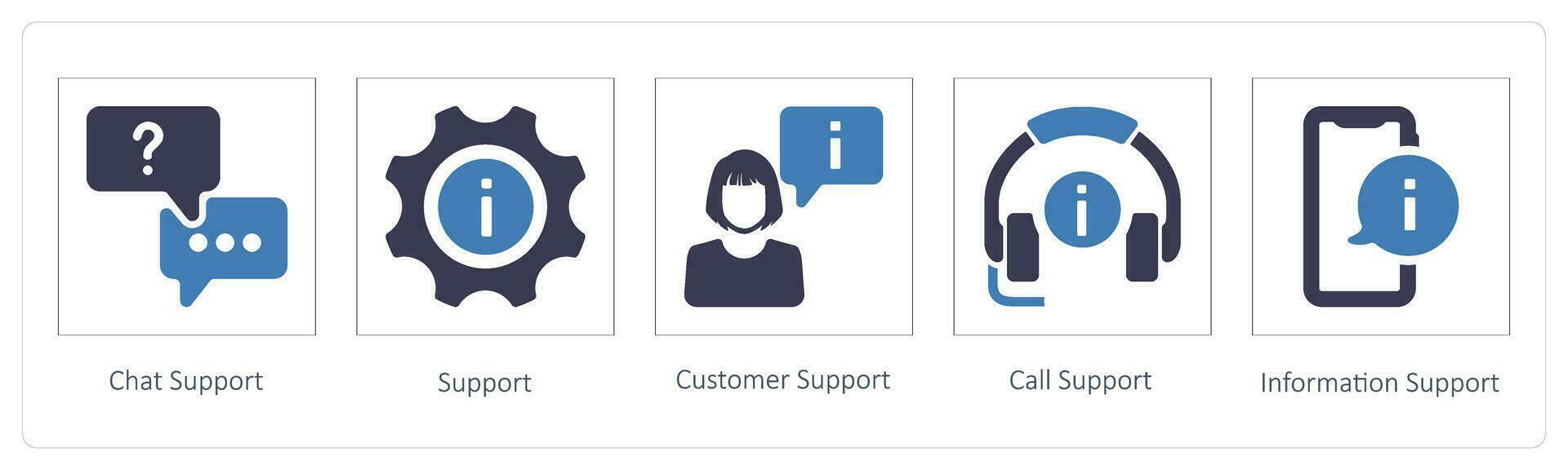 Chat Support, support and Call Support vector