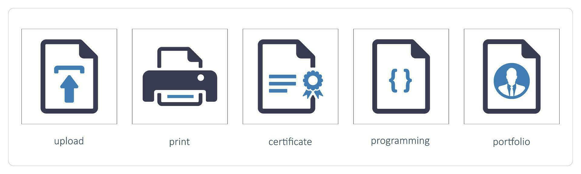 upload, print, certificate vector