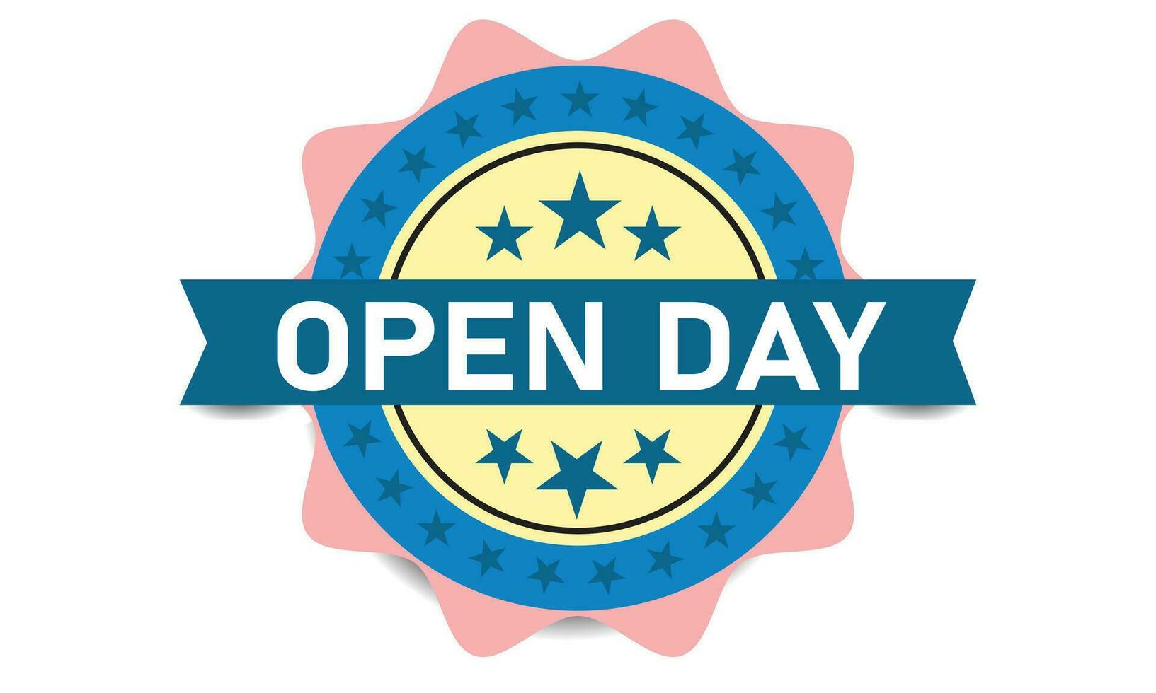 open day badge vector design sticker label