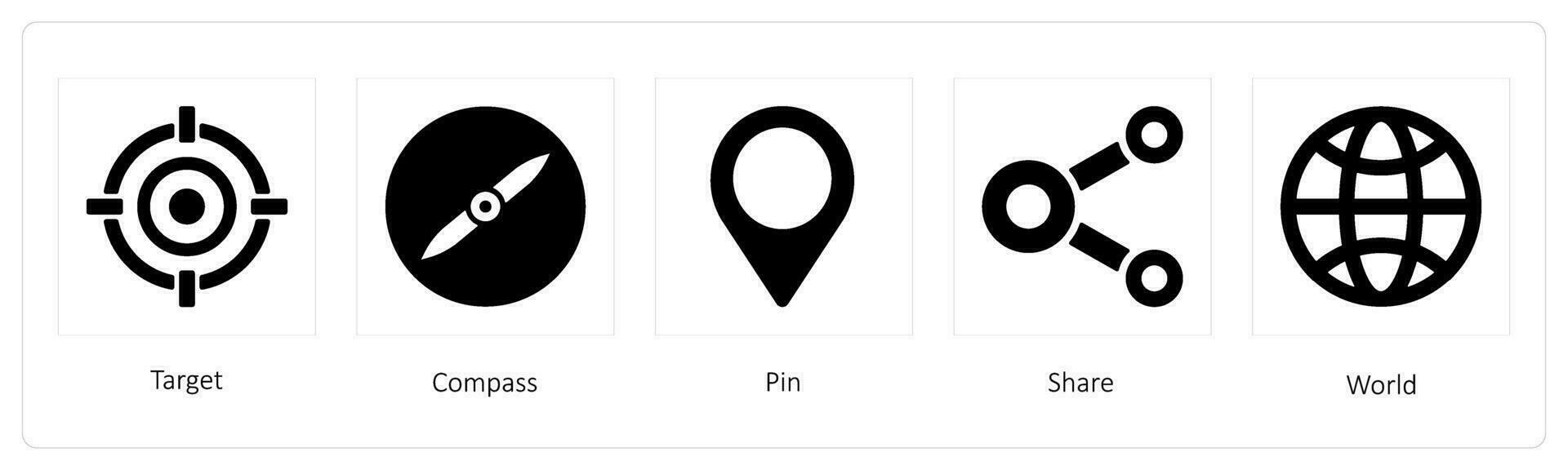 Target, Compass, Pin vector