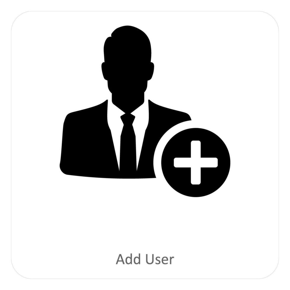 añadir usuario y crear icono concepto vector