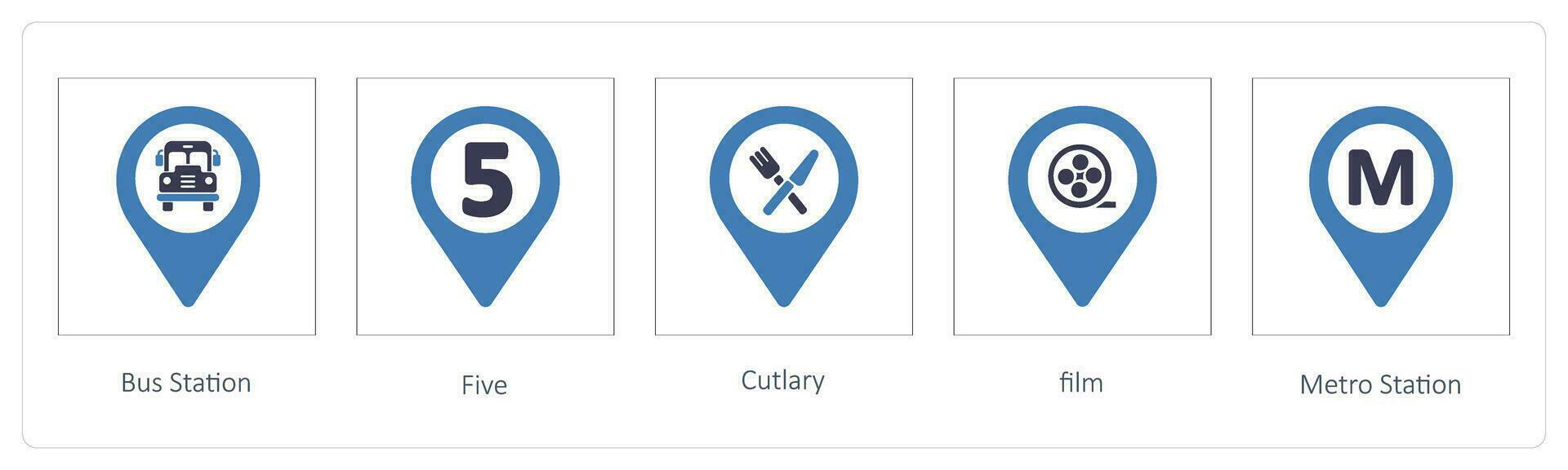 Bus Station, Five, Cutlary vector