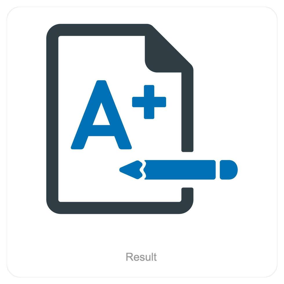 resultado y grado icono concepto vector