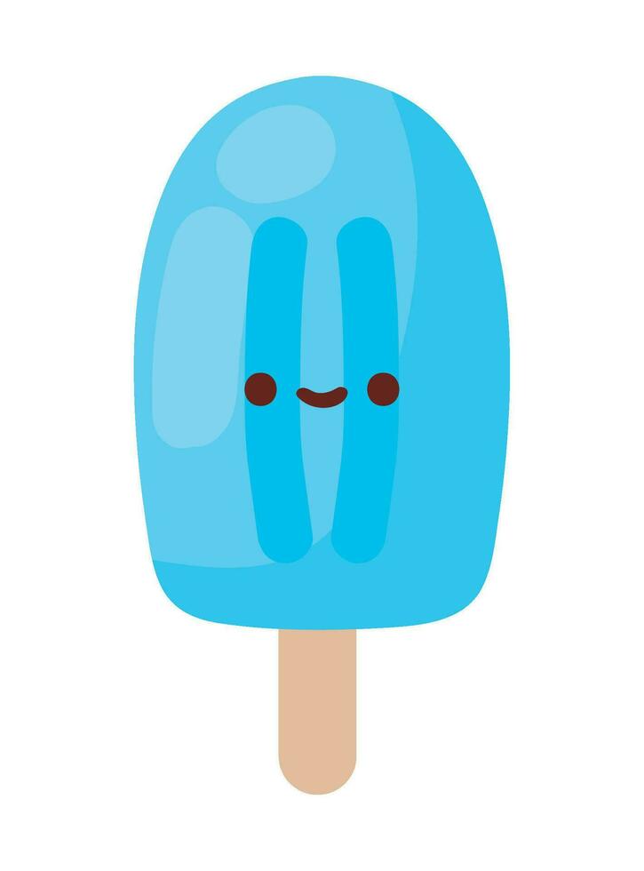 ice cream summer kawaii icon isolated vector