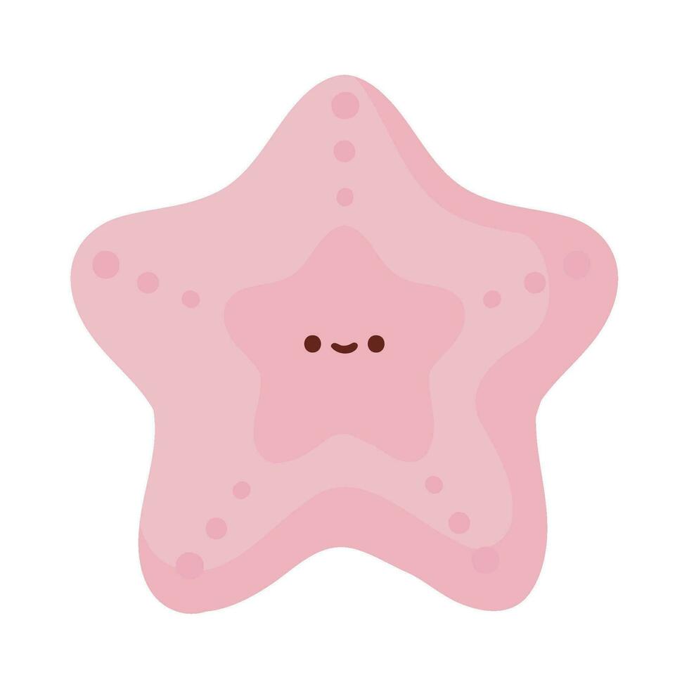 estrella de mar verano kawaii icono aislado vector