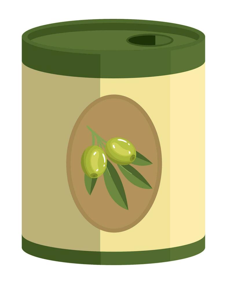 Enlatado aceitunas icono aislado diseño vector