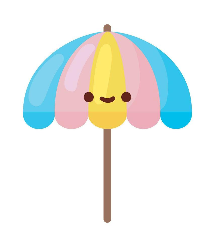 umbrella summer kawaii icon isolated vector