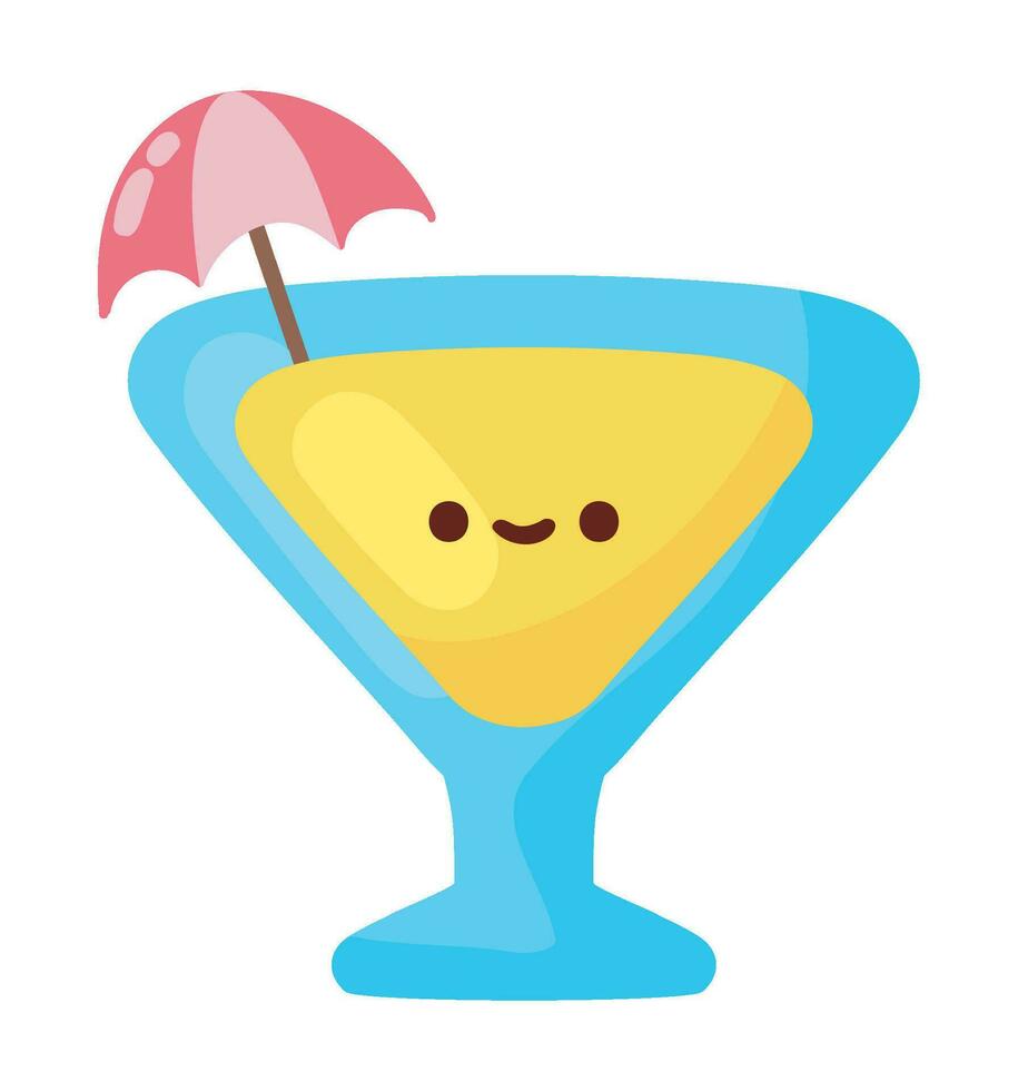 bebida verano kawaii icono aislado vector